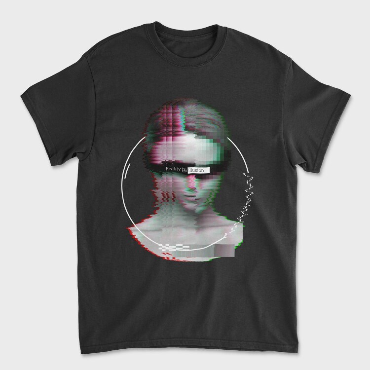 Glitch Front Face, Tricou Barbati (Unisex)