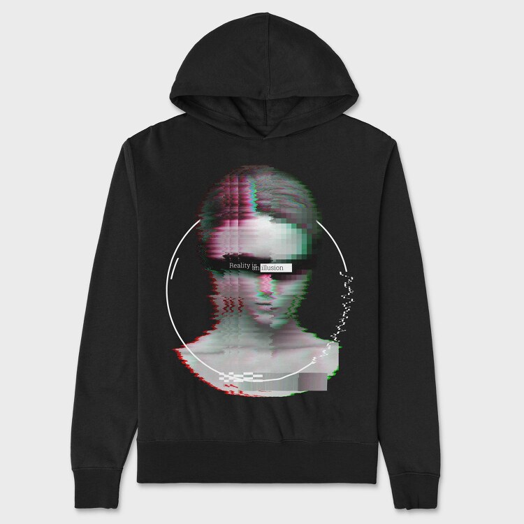 Glitch Front Face, Hanorac Oversize Barbati (Unisex)