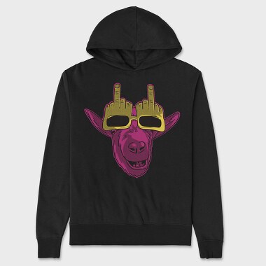 Goat Wearing Glasses, Hanorac Oversize Barbati (Unisex)