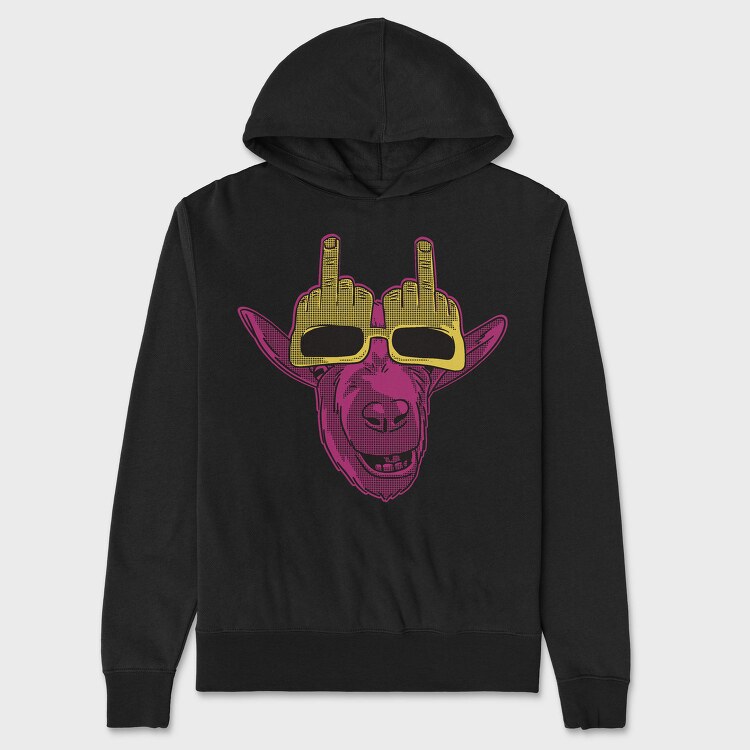 Goat Wearing Glasses, Hanorac Oversize Barbati (Unisex)
