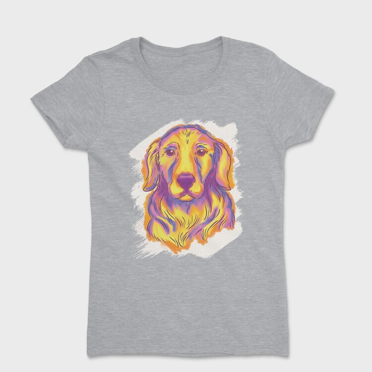 Golden Retriever Watercolor, Tricou Femei