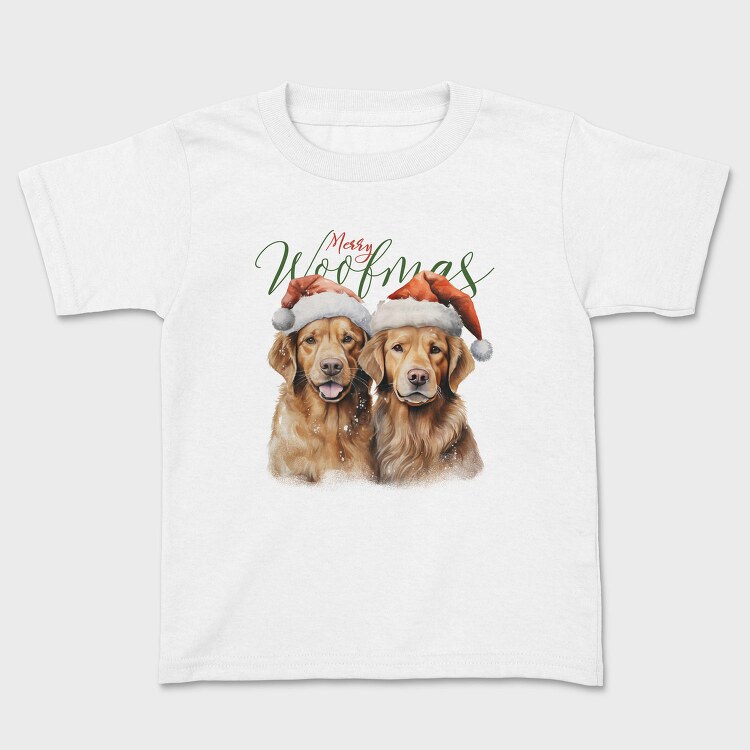Golden Retrievers Christmas Throw Pillow Merry Woofmas, Tricou Copii