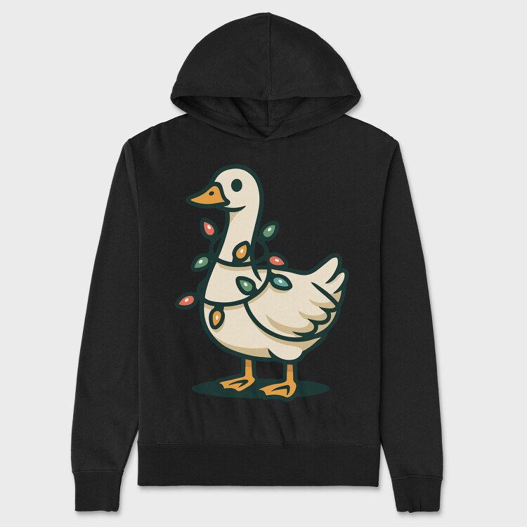 Goose With Christmas Lights Request, Hanorac Oversize Barbati (Unisex)