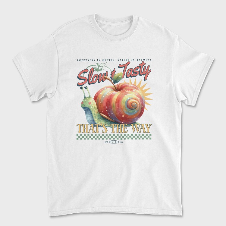 Slow And Tasty Apple Snail, Tricou Barbati (Unisex)