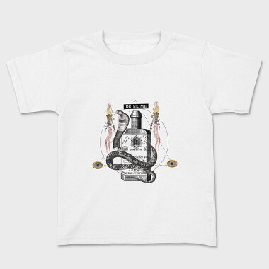 Snake Animal On Poison Bottle Vintage, Tricou Copii