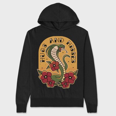 Snake Cobra Tattoo Style, Hanorac Oversize Barbati (Unisex)