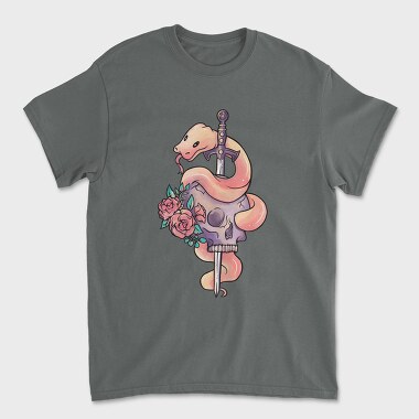 Snake With Sword And Skull Pastel Gothic, Tricou Barbati (Unisex)