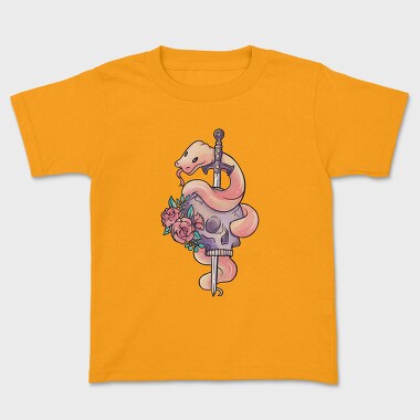 Snake With Sword And Skull Pastel Gothic, Tricou Copii