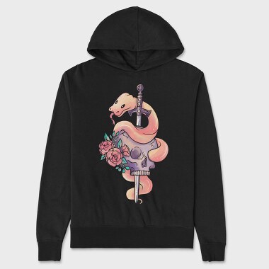 Snake With Sword And Skull Pastel Gothic, Hanorac Oversize Barbati (Unisex)