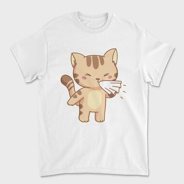Sneezing Cat Character, Tricou Barbati (Unisex)