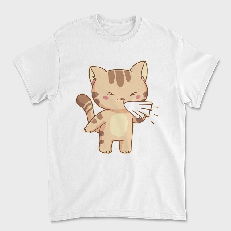 Sneezing Cat Character, Tricou Barbati (Unisex)