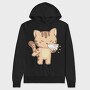 Sneezing Cat Character, Hanorac Oversize Barbati (Unisex)