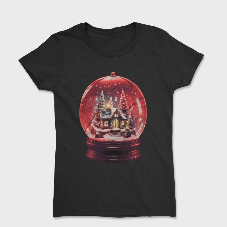 Snow Globe Christmas Snowball, Tricou Femei