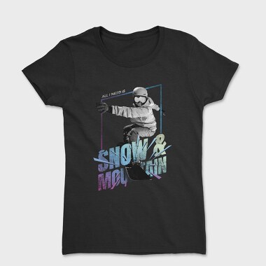 Snowboarding Sport Athlete Snow And Mountain, Tricou Femei