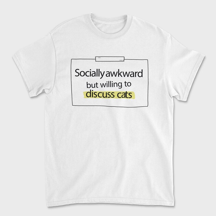 Socially Awkward Cat Name Tag, Tricou Barbati (Unisex)