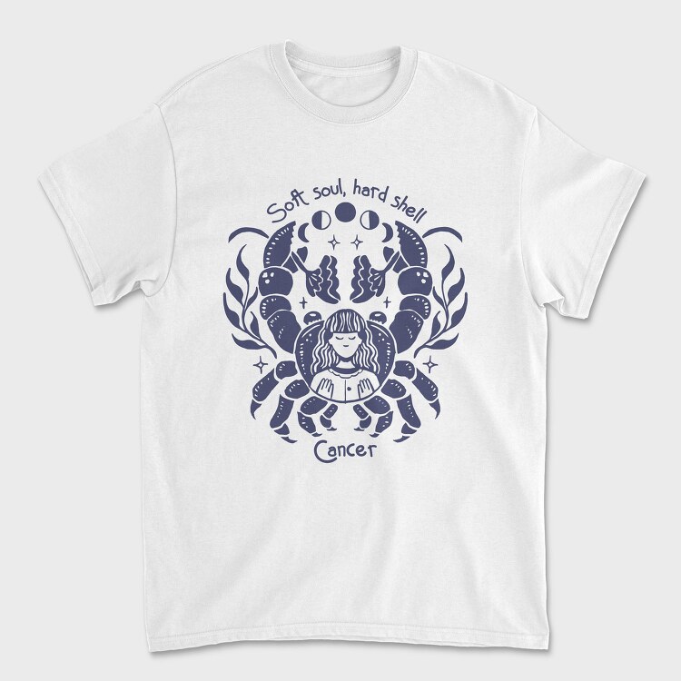 Soft Soul Hard Shell Cancer Zodiac Handmade, Tricou Barbati (Unisex)