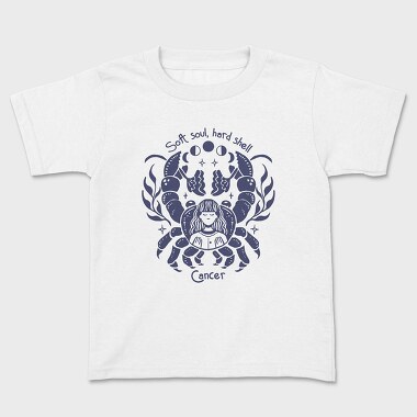 Soft Soul Hard Shell Cancer Zodiac Handmade, Tricou Copii