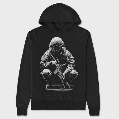 Soldier Crouching, Hanorac Oversize Barbati (Unisex)