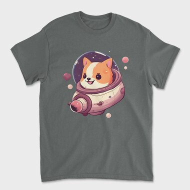 Space Faring Dog Illustration Spaceship, Tricou Barbati (Unisex)