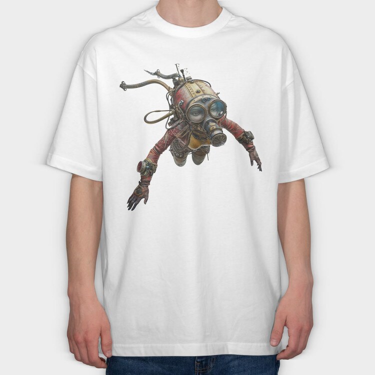 Steampunk Diver, Tricou Oversize Barbati (Unisex)