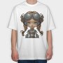Steampunk Girl Gear, Tricou Oversize Barbati (Unisex)