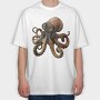 Steampunk Octopus Goggles, Tricou Oversize Barbati (Unisex)