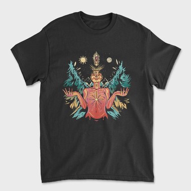Spiritual Woman Metaverse Colorful Illustration, Tricou Barbati (Unisex)