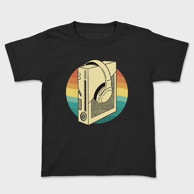 Game Console And Headphones Gaming Retro Sunset, Tricou Copii