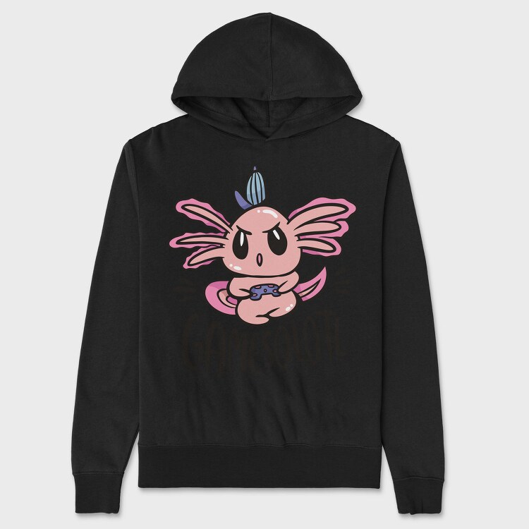 Gamer Axolotl Gamesolotl, Hanorac Oversize Barbati (Unisex)