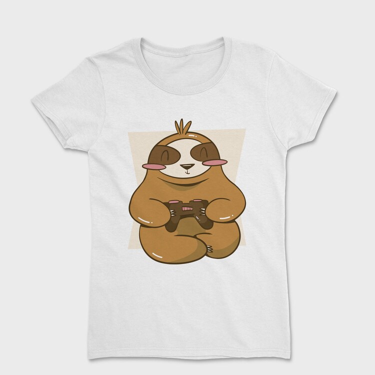 Gamer Sloth With Joystick Gaming, Tricou Femei