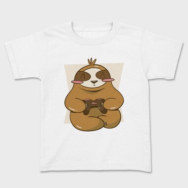 Gamer Sloth With Joystick Gaming, Tricou Copii