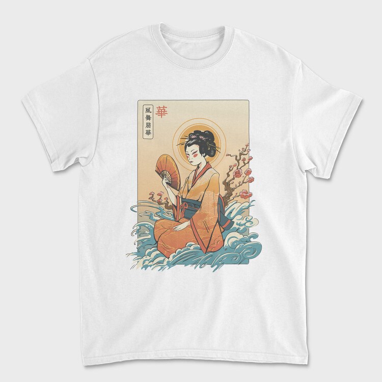 Geisha Waves Japanese Traditional, Tricou Barbati (Unisex)