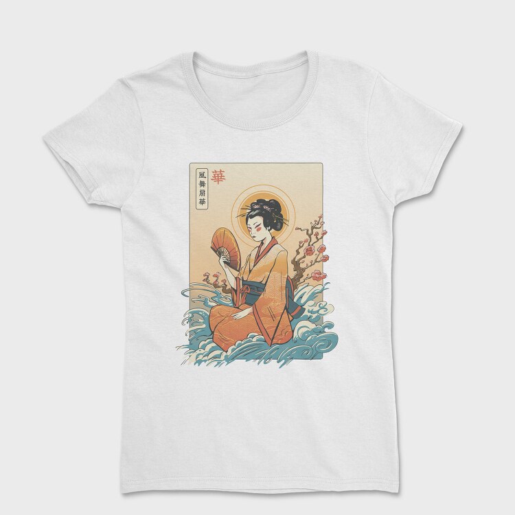 Geisha Waves Japanese Traditional, Tricou Femei