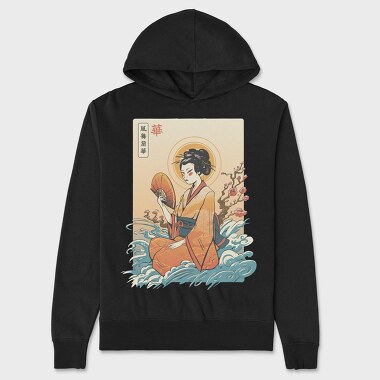 Geisha Waves Japanese Traditional, Hanorac Oversize Barbati (Unisex)