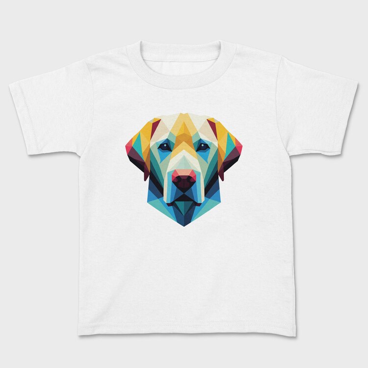 Geometric Labrador Dog Poly, Tricou Copii