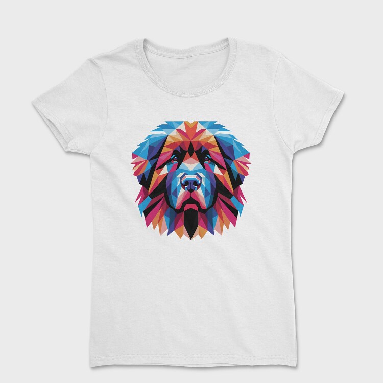 Geometric Newfoundland Dog, Tricou Femei