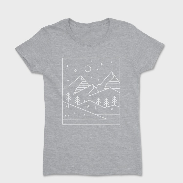 Geometric Rectangle Landscape, Tricou Femei