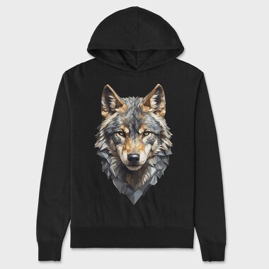 Geometric Wolf Head, Hanorac Oversize Barbati (Unisex)
