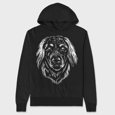 German Dog Breed Hovarwart Head, Hanorac Oversize Barbati (Unisex)