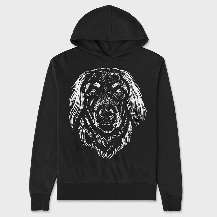 German Dog Breed Hovarwart Head, Hanorac Oversize Barbati (Unisex)