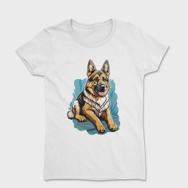 German Shepherd Portrait, Tricou Femei