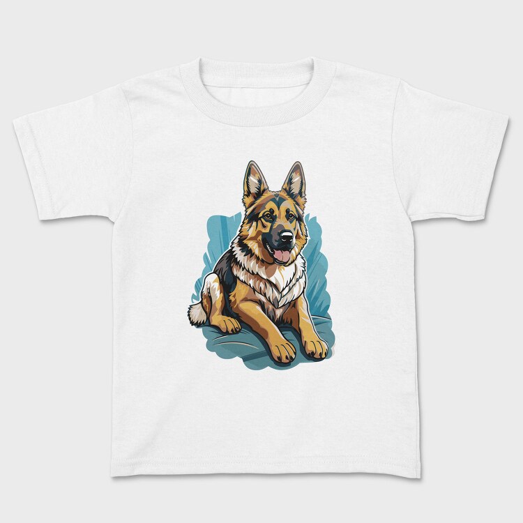German Shepherd Portrait, Tricou Copii