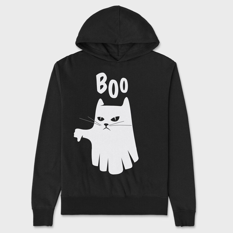 Ghost Cat Boo, Hanorac Oversize Barbati (Unisex)