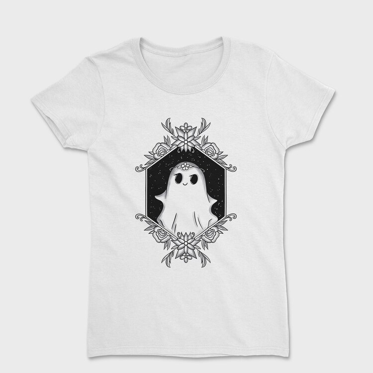 Ghost With Floral Decoration, Tricou Femei