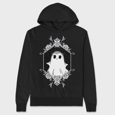 Ghost With Floral Decoration, Hanorac Oversize Barbati (Unisex)
