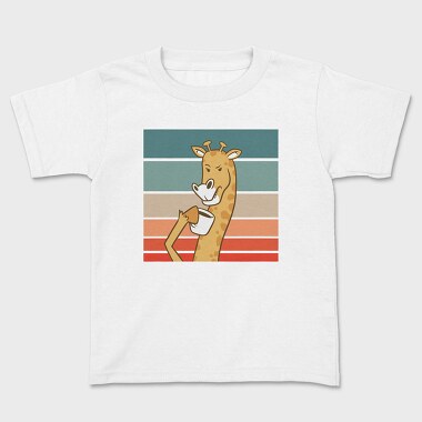 Giraffe Drinking Coffee, Tricou Copii