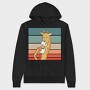 Giraffe Drinking Coffee, Hanorac Oversize Barbati (Unisex)