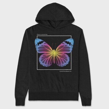 Gradient Butterfly Desire, Hanorac Oversize Barbati (Unisex)