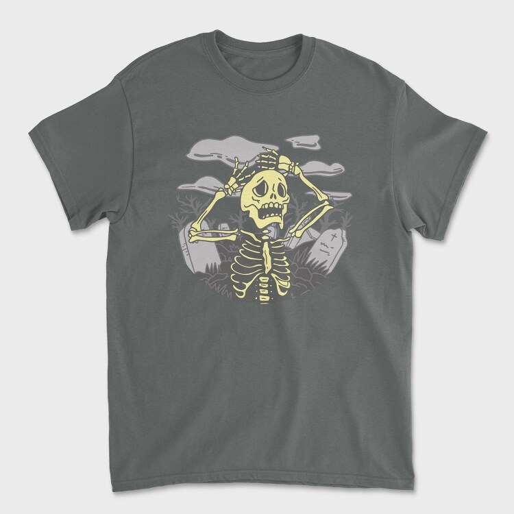 Graveyard Skeleton Unhappy Squeleton In A, Tricou Barbati (Unisex)
