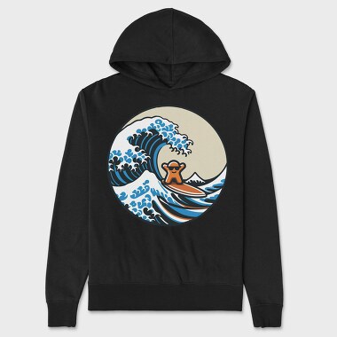 Great Wave With Meeple Surf, Hanorac Oversize Barbati (Unisex)